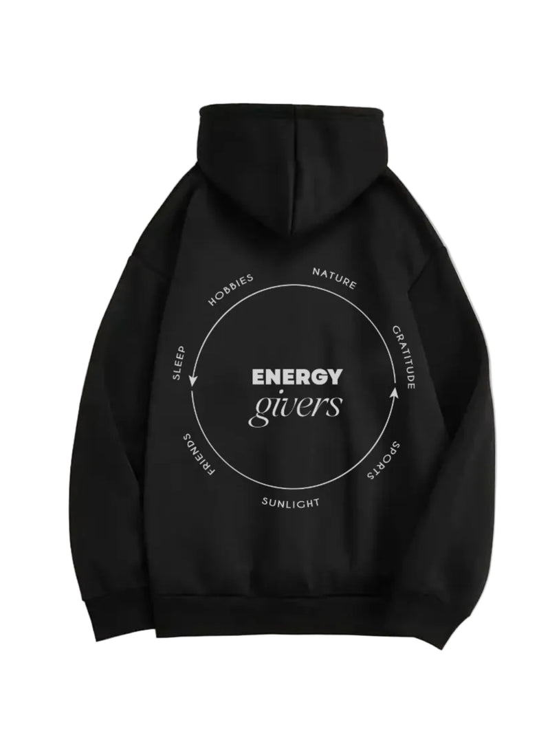 Health is Wealth Oversized Hoodie - Black — Health is Wealth Oversized Hoodie - Black