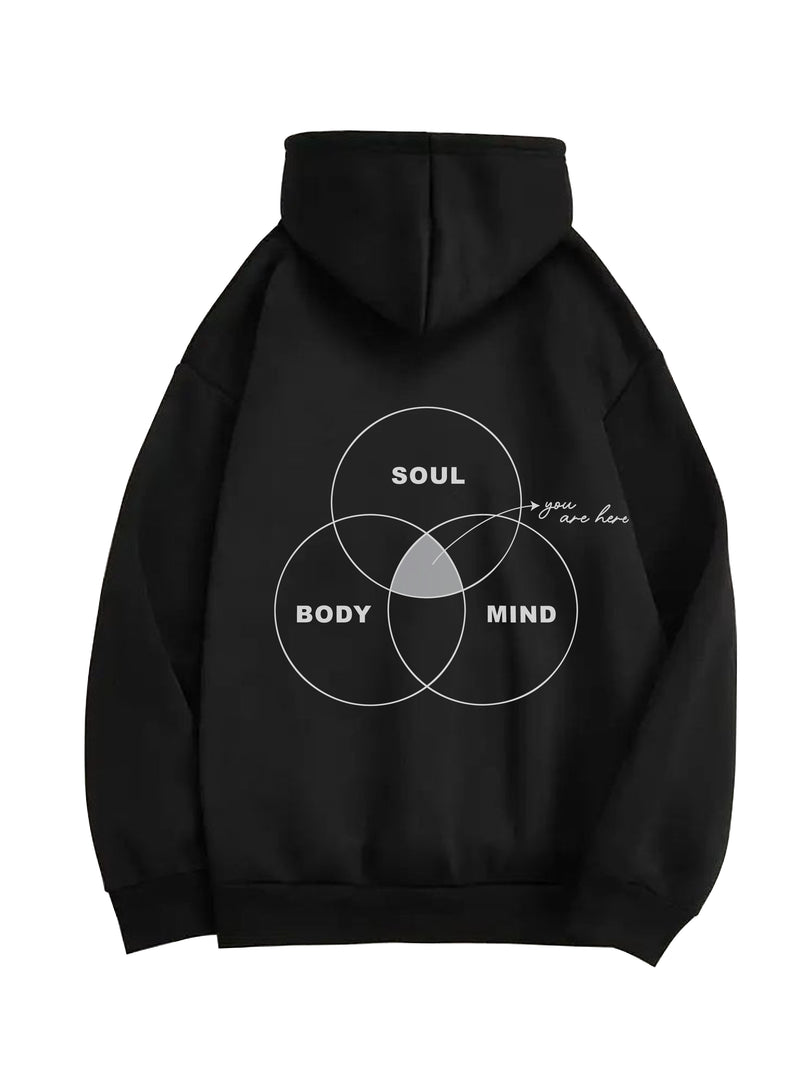 Mind-Body-Soul Oversized Hoodie - Black — Mind-Body-Soul Oversized Hoodie - Black
