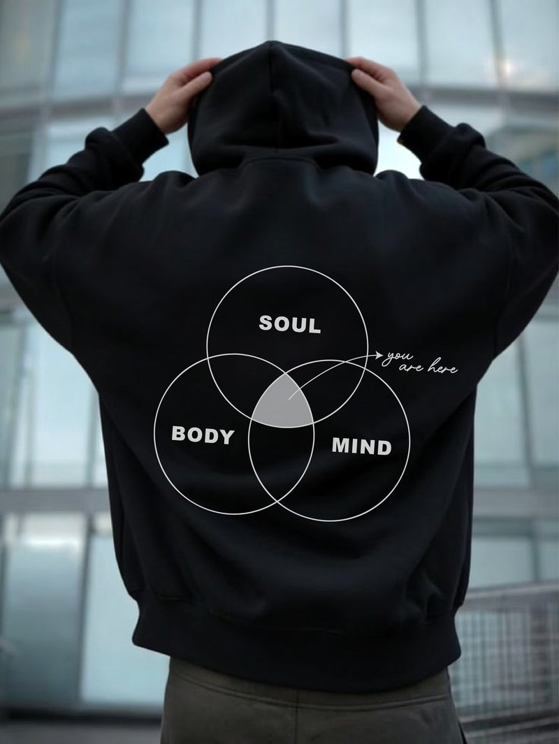 Mind-Body-Soul Oversized Hoodie - Black — Mind-Body-Soul Oversized Hoodie - Black