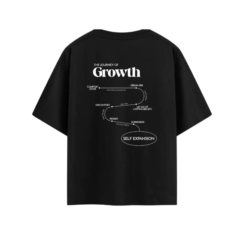 The Journey of Growth Oversized Tshirt - Black — The Journey of Growth Oversized Tshirt - Black