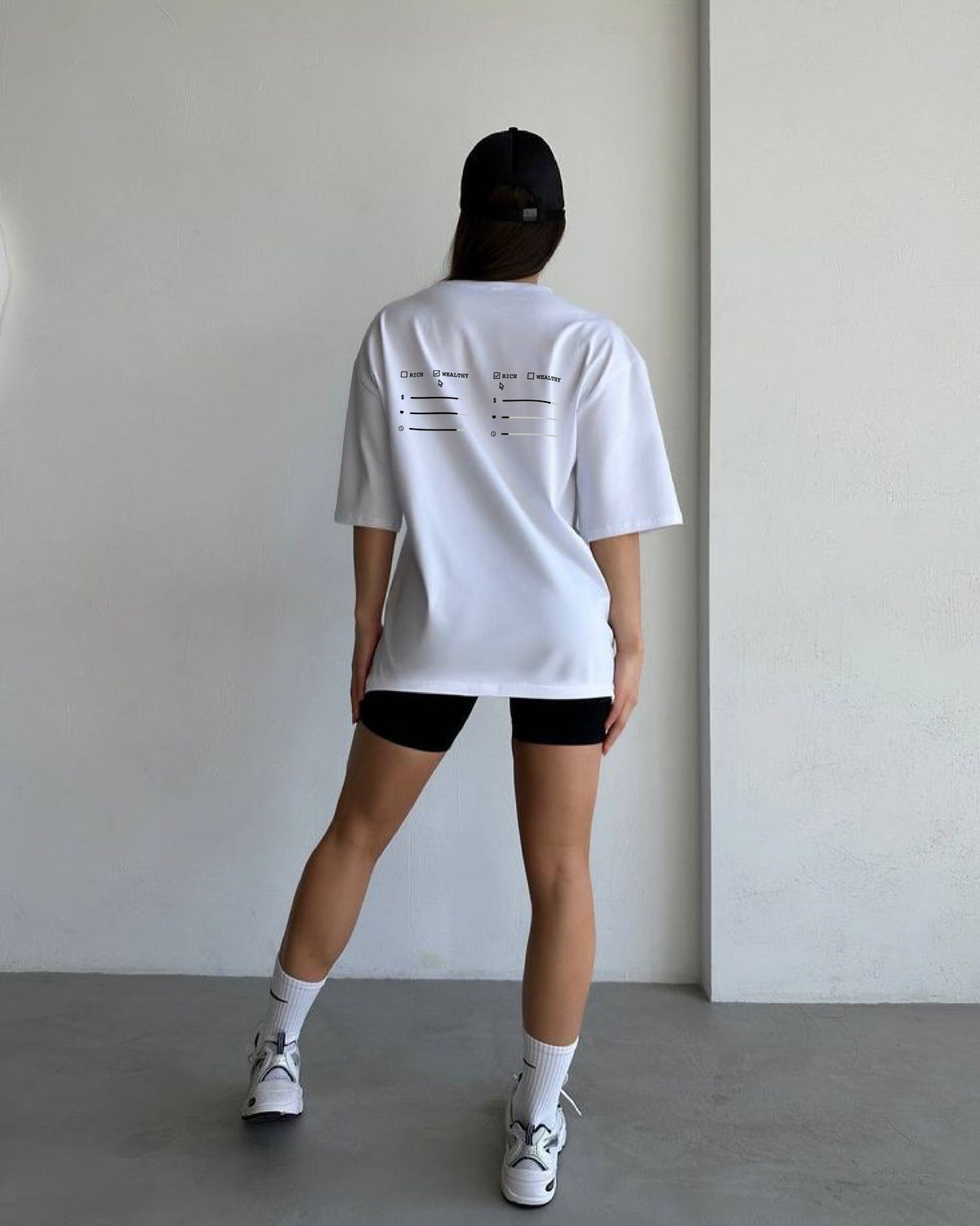 Rich vs Wealthy Oversized Tshirt - White