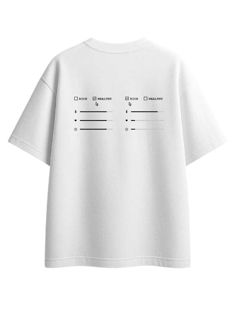 Rich vs Wealthy Oversized Tshirt - White — Rich vs Wealthy Oversized Tshirt - White