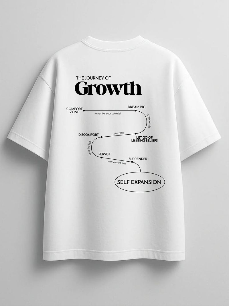The Journey of Growth Oversized Tshirt - White — The Journey of Growth Oversized Tshirt - White