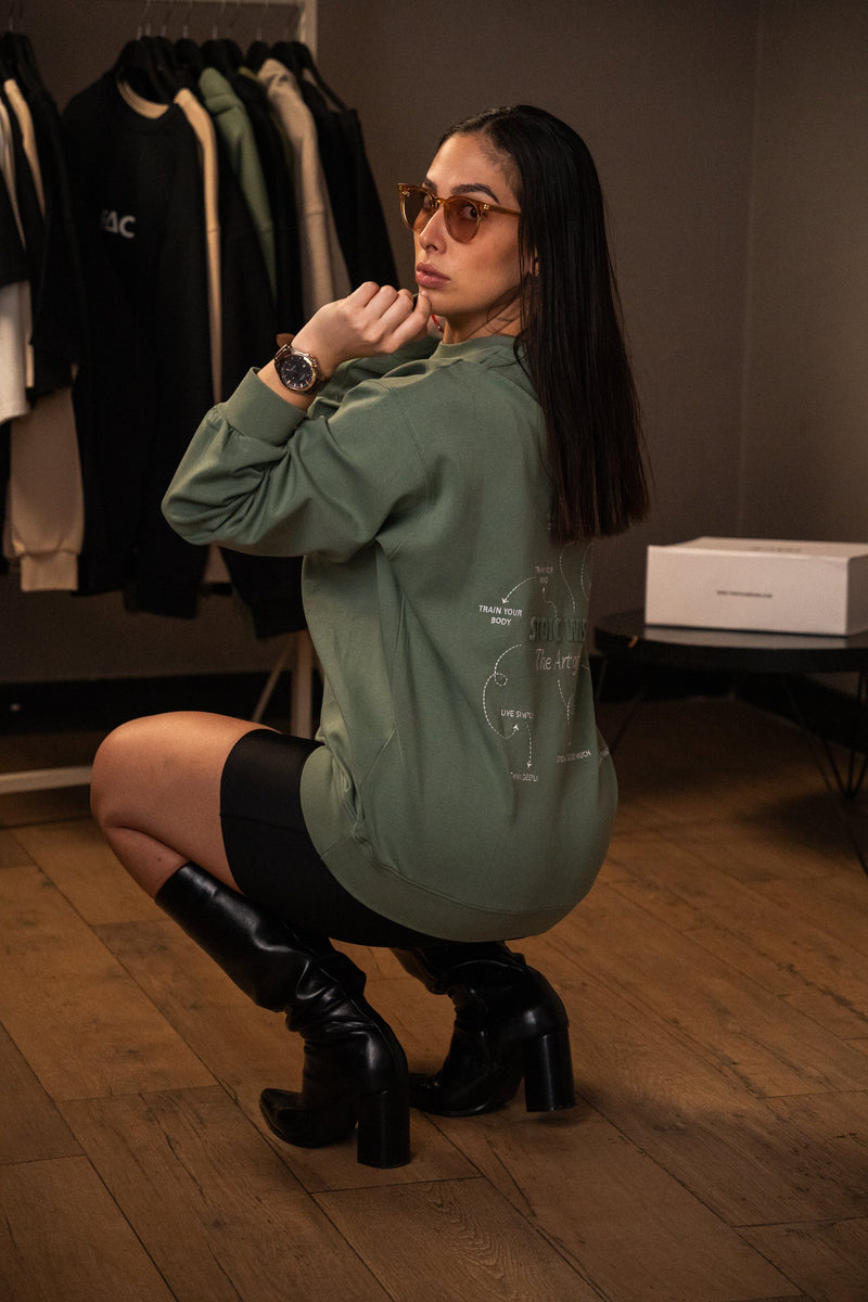 The Art of Living Well Crewneck - Green — The Art of Living Well Oversized Crewneck Green back